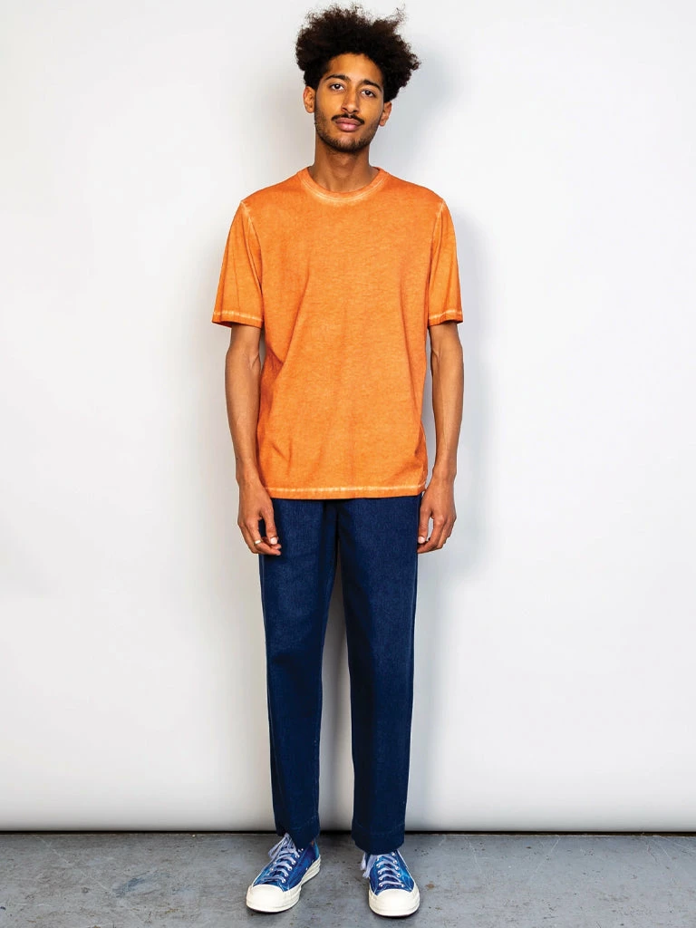 Folk Contrast Sleeve T-Shirt In Light Orange 4 Folk Contrast Sleeve T-Shirt In Light Orange
