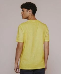 Folk Contrast Sleeve Tee Cold Dye Light Gold