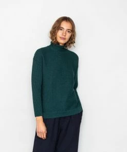 Folk Signal Funnel Knit Dark Fern