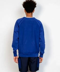 Folk Reworked Rivet Sweat In Bright Navy