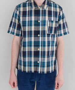 Folk Seoul Shirt In Yellow & Cyan Check 13 Folk Seoul Shirt In Yellow & Cyan Check