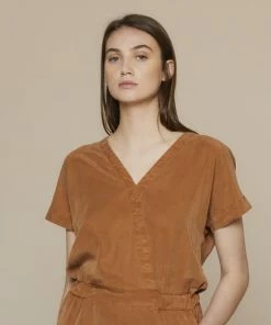 Folk Dusty Teak Wrap Jumpsuit