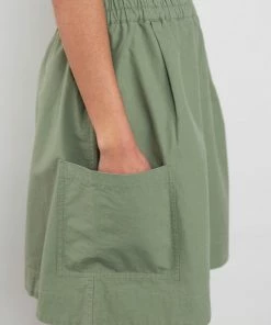 Folk Patch Pocket Skirt Olive Ripstop