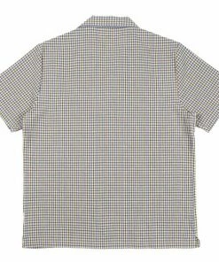 Folk Soft Collar Gingham Shirt Blue Yellow
