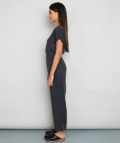 Folk Wrap Jumpsuit Charcoal