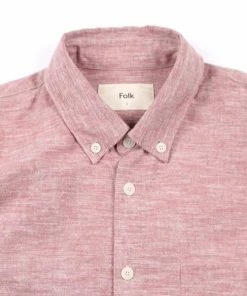 Folk Relaxed Fit Shirt Brick Red Melange