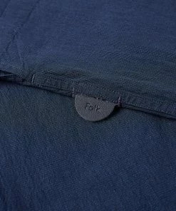 Folk Indigo Texture Ss Soft Collar Shirt