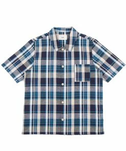 Folk Seoul Shirt In Yellow & Cyan Check