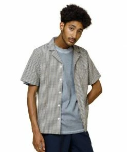 Folk Soft Collar Gingham Shirt Blue Yellow