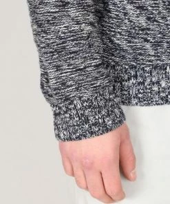 Folk Dark Navy Ecru Irregular Stripe Crew Last Piece