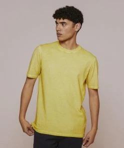 Folk Contrast Sleeve Tee Cold Dye Light Gold