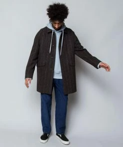 Folk Clean Cart Coat Wool Linear Multi Texture
