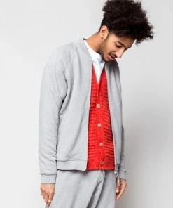 Folk Rivet Bomber In Grey Melange