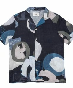 Folk Soft Collar Woad Multi Dot Shirt