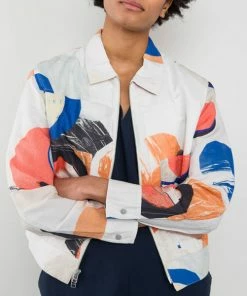 Folk Stack Jacket Ecru Multi Dot