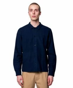Folk Patchwork Seoul Shirt Navy