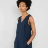 Folk Overall Jumpsuit In Navy Ripstock