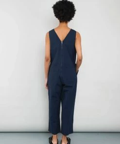 Folk Overall Jumpsuit In Navy Ripstock