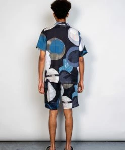 Folk Soft Collar Shirt In Woad Multi Dot