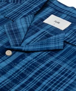 Folk Junction Shirt In Indigo Large Check
