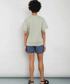 Folk Ss Boxy Sweatshirt In Olive 10 Folk Ss Boxy Sweatshirt In Olive