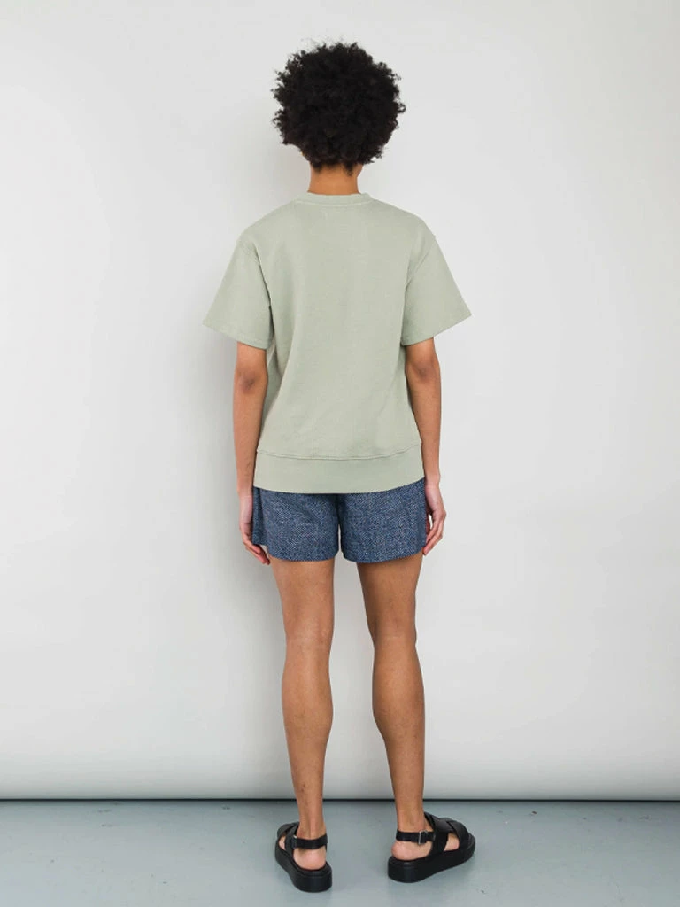 Folk Ss Boxy Sweatshirt In Olive 6 Folk Ss Boxy Sweatshirt In Olive