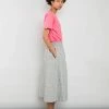 Folk Crinkle Check Skirt In Ecru 2 Folk Crinkle Check Skirt In Ecru