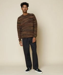 Folk Highlight Crew Mottled Brown Made In Portugal