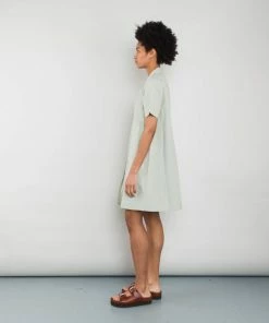 Folk Shirt Dress Olive
