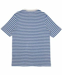 Folk Classic Stripe T-shirt In Woad & Ecru