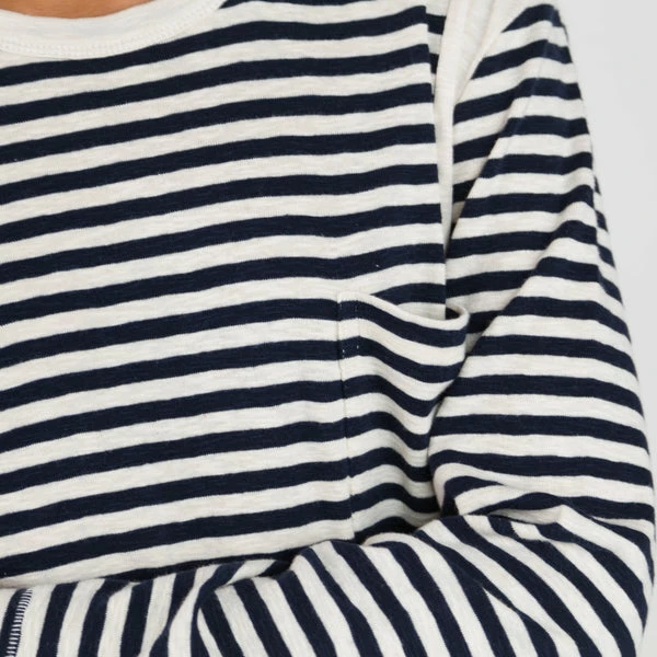 Folk Striped Long Sleeved Tee Navy/Ecru 3 Folk Striped Long Sleeved Tee Navy/Ecru