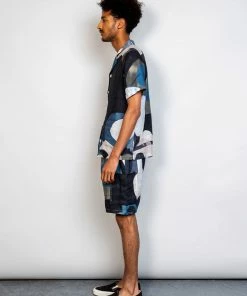 Folk Soft Collar Shirt In Woad Multi Dot