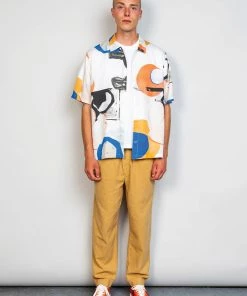 Folk Gabe Shirt In Ecru Multi Dot