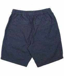 Folk Cotton Linen Shorts In Navy