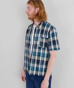 Folk Seoul Shirt In Yellow & Cyan Check 12 Folk Seoul Shirt In Yellow & Cyan Check