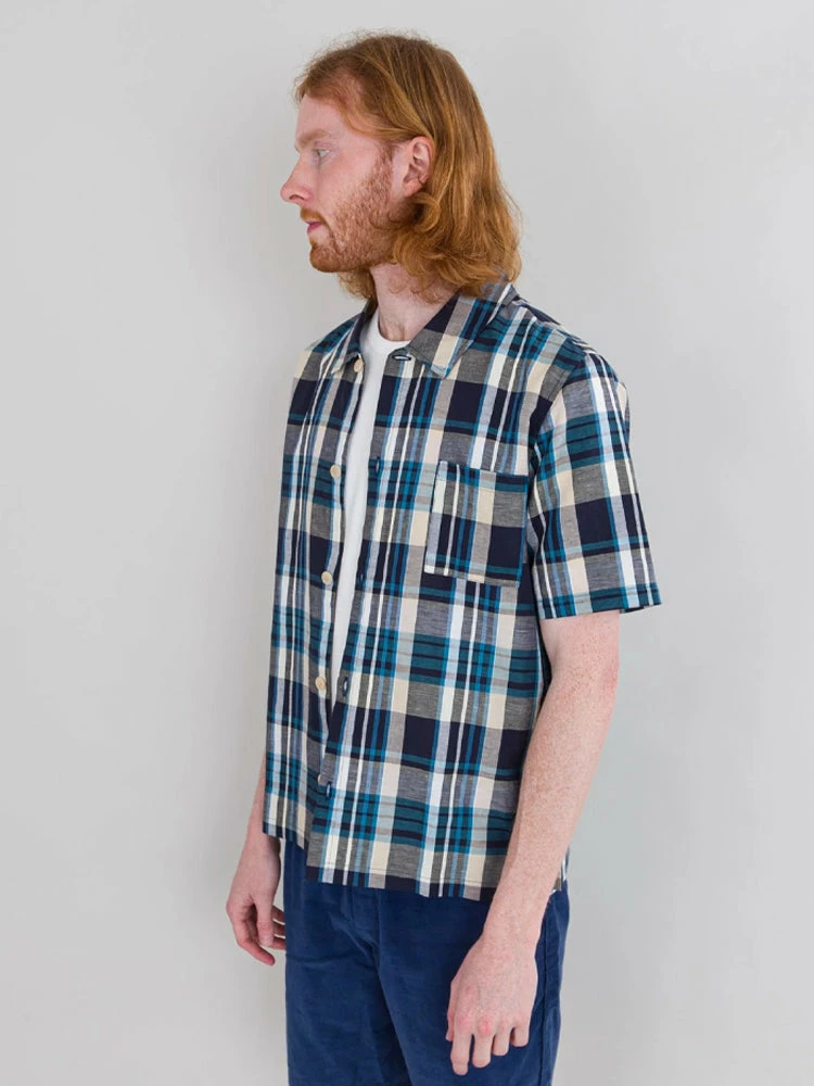Folk Seoul Shirt In Yellow & Cyan Check 6 Folk Seoul Shirt In Yellow & Cyan Check