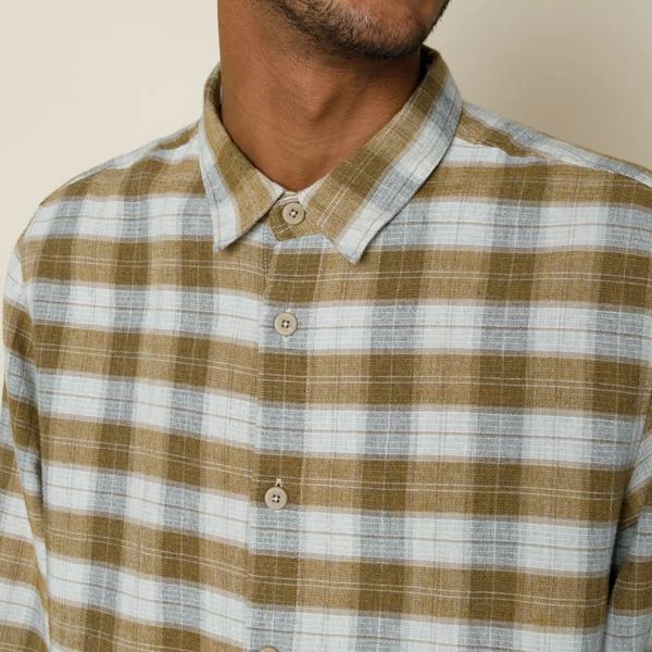 Folk Storm Shirt Tan Linear Check 5 Folk Storm Shirt Tan Linear Check
