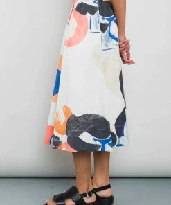 Folk Multi Dot Skirt In Ecru Multi