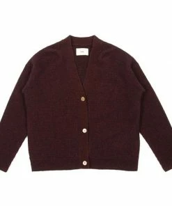 Folk Aubergine Melange Loom Cardigan
