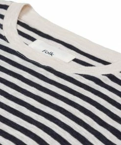 Folk Classic Stripe Tee Soft Black / Ecru
