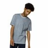 Folk Contrast Sleeve Tee Cold Dye Woad