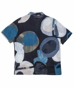 Folk Soft Collar Shirt In Woad Multi Dot