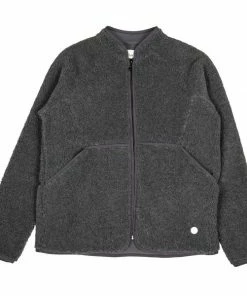 Folk Puzzle Zip Fleece Slate Melange