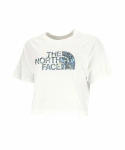 The North Face T-Shirt Cropped Easy Donna White/Goblin Blue