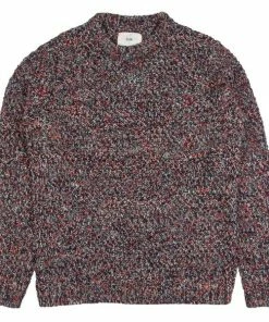 Folk Mixed Yarn Crew Navy Quartz Pink Mix