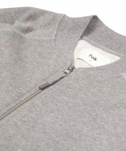 Folk Rivet Bomber In Grey Melange