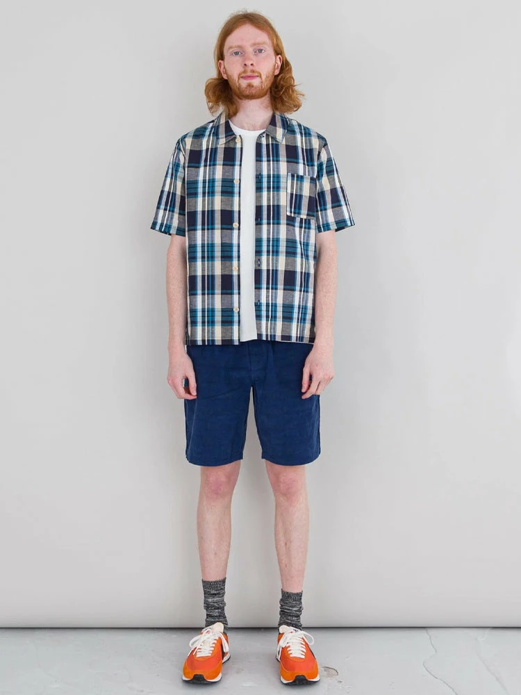 Folk Seoul Shirt In Yellow & Cyan Check 9 Folk Seoul Shirt In Yellow & Cyan Check