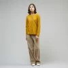 Folk Collarless Shirt Yellow 2 Folk Collarless Shirt Yellow
