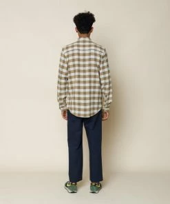 Folk Storm Shirt Tan Linear Check