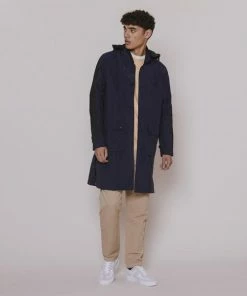 Folk Navy Hooded Mac